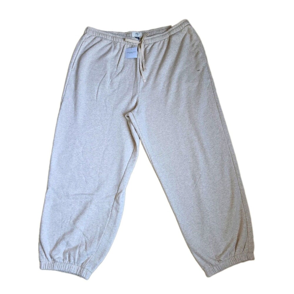 American Eagle Men’s Fleece Jogger Pants Drawstring Pockets Beige 2XL